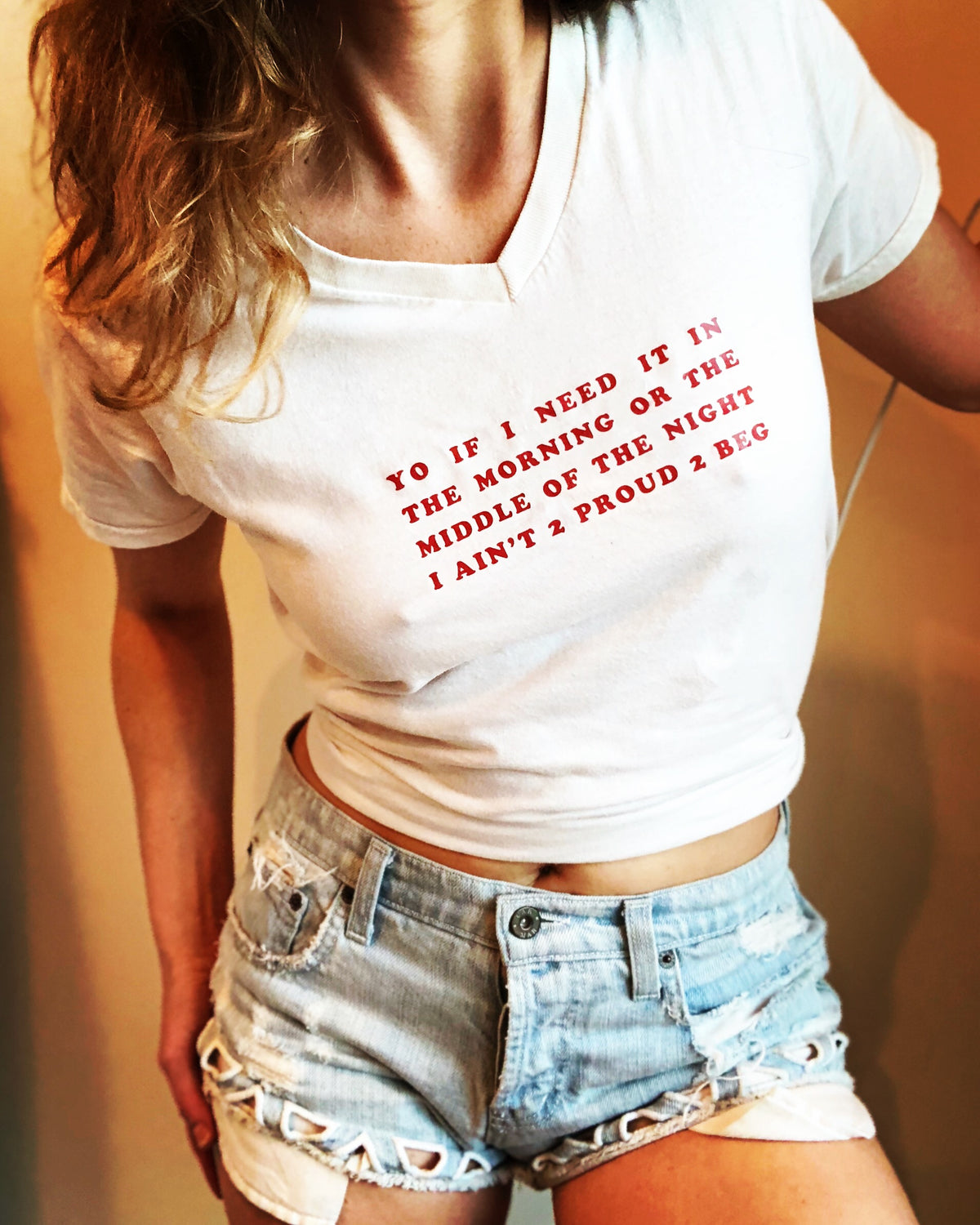 Ain't 2 Proud 2 Beg 90s Salt N Pepa V-Neck T-Shirt — Casual Sets